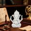 Kitchnexus Ganesha Buddha Statue Sandstein Skulptur Elefant Statue Buddha Figur (Weiß)