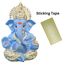 Gold Art India 999 versilbertes Idol für Auto-Armaturenbrett/Zuhause/Büro-Regale/Diwali/Geschenke/8,9 cm (Silber) (silberfarben/himmelblau)