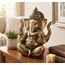 eSplanade Ganesha aus Messing, Antik-Finish, 20,3 cm, Pooja Puja Ganesha Idol, 8" Ganesh, Goldfarben