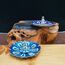 JAMBOS Räucherstäbchen Halter Räucherstäbchenbrenner Lotus Design mit abnehmbarem Aschenbecher Home Décor Blau
