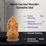 DHYANARSH Ganesha-Holzskulptur, handgeschnitzt, Gott des Wohlstandes und des Glücks, Braun