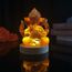 Onyqina Ganesha Statue mit LED-Lichtsockel, Ganpati Elefant Hindu-Gott Statuen, Ganesha Idol für Heimdekoration, Harz Buddha Figur Skulptur Indische Raumdekoration