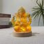 Onyqina Ganesha Statue mit LED-Lichtsockel, Ganpati Elefant Hindu-Gott Statuen, Ganesha Idol für Heimdekoration, Harz Buddha Figur Skulptur Indische Raumdekoration