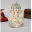 Gold Art India Ganesha-Idol für Auto, Armaturenbrett, Gott, Ganesha, Idol für Heimdekoration, Ganpati für Geschenk, Zuhause, Büro, Tischregale, Geschenk, 8,9 cm (Silber) (Silber-Kirschblüte), Idol