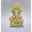 Gold Art India 3D Elfenbeinfarbenes Ganesha-Idol für das Armaturenbrett, kleines Ganesha Murti Ganpati Idol für Heimdekoration, Puja Lord Ganesha-Statue, Geschenk für Büro, Schreibtisch, Puja