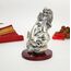 Gold Art India Ganpati Idol mit silberfarbenem antikem Finish, Ganesha Murti für Heimdekoration, Ganesha-Statue für Auto-Armaturenbrett, Ganpati ji murti für Puja, (MUKUTSILANTIQMATTEMDF) (8,9 x 6,3