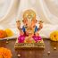 House Of Wemy Vergoldetes Lord Dagdusheth Ganesha Idol für Auto-Armaturenbrett, Ganesh Murti für Heimdekoration, Geschenk und Pooja-Zimmer, Kunstharz (mehrfarbig, 8,9 cm) – 1 Stück