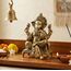 eSplanade Messing-Chowki Ganesha Ganpati Vinayak Showpiece | Murti Idol Statue Skulptur – 21 cm