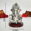 Gold Art India Ganpati Idol mit silberfarbenem antikem Finish, Ganesha Murti für Heimdekoration, Ganesha-Statue für Auto-Armaturenbrett, Ganpati ji murti für Puja, (MUKUTSILANTIQMATTEMDF) (8,9 x 6,3