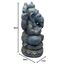 FaHome Ganesha Stein Figur Hindu Gottheit Skulptur Glück Statue ca. 35 cm Elefant-Kopf Blau