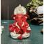 Gold Art India Ganesha-Idol für Auto, Armaturenbrett, Gott, Ganesha, Idol für Heimdekoration, Ganpati als Geschenk, 8,9 cm (Silber) (MukutSilver rot), Idol