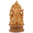 DHYANARSH Ganesha-Holzskulptur, handgeschnitzt, Gott des Wohlstandes und des Glücks, Braun