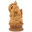 DHYANARSH Ganesha-Holzskulptur, handgeschnitzt, Gott des Wohlstandes und des Glücks, Braun