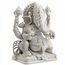 JFSM INC Statue Ganesha Herr des Wohlstandes und des Glücks, weißes Finish