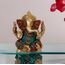 Purpledip Hindu Religiösen Gott Statue der Lord Ganesha (ganapathi Oder vinayaka) in Massiv Messing Metall mit Türkis Gem-Stone Work (10320)