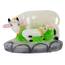 IBA Indianbeautifulart 8 cm Kleine Herr Kamadhenu Kau Mit Kaf Poly Marmor Statue Detailgetreu Modelliert Idol Fur Auto Armaturenbrett Wohnkultur Geschenk