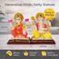 IBA Indianbeautifulart 11 cm Lord Laxmi & Ganesha Poly Marmor Statue Detailgetreu Modelliert Idol Fur Auto Armaturenbrett Wohnkultur Geschenk