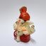 Gold Art India Polyresin Lord Ganesha Idol for Car Dashboard, Home, Office, Ganpati Statue for Mandir Decor Handcrafted Ganesh Murti (5.1 x 6.3 cm, Red & Orange)