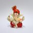 Gold Art India Polyresin Lord Ganesha Idol for Car Dashboard, Home, Office, Ganpati Statue for Mandir Decor Handcrafted Ganesh Murti (5.1 x 6.3 cm, Red & Orange)