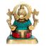 Purpledip Ganesha-Statue aus Messing mit farbigen Edelsteinen in seltener Antik-Optik, indisches Geschenk, Metallskulptur (10016)
