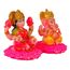 IBA Indianbeautifulart Lord Laxmi & Ganesha Handgefertigte Harz Statue 6 cm Kleines Idol Fur Auto Armaturenbrett Figuren Wohnkultur