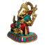 Purpledip Ganesha-Statue aus Messing mit farbigen Edelsteinen in seltener Antik-Optik, indisches Geschenk, Metallskulptur (10016)