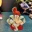 Gold Art India Polyresin Lord Ganesha Idol for Car Dashboard, Home, Office, Ganpati Statue for Mandir Decor Handcrafted Ganesh Murti (5.1 x 6.3 cm, Red & Orange)