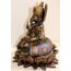k.a. NEU Ganesha auf Lotos Thron, eindrucksvolle Figur im Antik- Look, bronziert