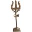 PARIJAT HANDICRAFT Set mit 2 Messing-Om und Trishool Trishul dekorative spirituelle Vastu-Artikel Messing indische hinduistische religiöse Wand Wohnkultur Küche Pooja Mandir Tempel zum Aufhängen Viel