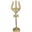 PARIJAT HANDICRAFT Set mit 2 Messing-Om und Trishool Trishul dekorative spirituelle Vastu-Artikel Messing indische hinduistische religiöse Wand Wohnkultur Küche Pooja Mandir Tempel zum Aufhängen Viel