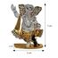 BEXCO Ganesha Ji Moorti Idol/Ganpati Statue Ganesha mit Metallsteinen besetzt, weiß und goldfarben, 7 x 5 x 2 cm
