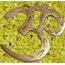 PARIJAT HANDICRAFT Messing heiliges OM Symbol Meditation Raum Yoga Dekor Messing Dekor Messing Wandkunst Wanddekorationen (OM)