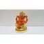 Gold Art India Keramik Ganesha Auto Armaturenbrett Idol 3 Zoll Gold und Orange