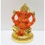Gold Art India Keramik Ganesha Auto Armaturenbrett Idol 3 Zoll Gold und Orange