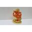 Gold Art India Keramik Ganesha Auto Armaturenbrett Idol 3 Zoll Gold und Orange