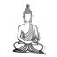 keluly Metalldekoration. Schwebende Wandskulptur mit Schatten aus Stahl. (43 x 31 cm., BUDDHA)