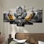 murando - Wandbilder XXL Ganesha Hinduismus 200x100cm 5 tlg - Wand Deko Leinwand Bilder Groß Wanddeko Wohnzimmer Schlafzimmer Kunstdrucke - Zen p-A-0032-b-n