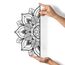 keluly Schwebende Wandskulptur aus Metall mit Stahlschatten (Mandala Blume, 43 x 31 cm)