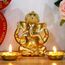 Indische Ganesha-Statue, Diwali-Dekor, Hindu-Gott, Diwali, kleine goldene Farbe, Lord Ganesha, Idol, Zuhause, Mandir, Pooja, Murti, Artikel, Meditation, Yoga, Raum, Altar, Dekoration, Diwali, Puja,