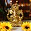 Indische Ganesha-Statue, Diwali-Dekor, Hindu-Gott, Diwali, kleine goldene Farbe, Lord Ganesha, Idol, Zuhause, Mandir, Pooja, Murti, Artikel, Meditation, Yoga, Raum, Altar, Dekoration, Diwali, Puja,