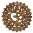 Mie Creations Hindu-Om-Wanddekoration mit rustikalen Glocken, Geschenk für Einweihungsfeiern, indische Meditationsdekoration, spirituelles Dekor, Om-Antik-Gold, 63 cm