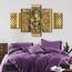TUMOVO Leinwanddruck, Motiv: Goldener Ganesha, Motiv: indischer Gott, Gemälde für Wohnzimmer, Hindu-Gläubige, moderne Leinwandkunst, gerahmt, Hausdekoration für Schlafzimmer, Büro, fertig zum