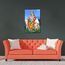Lord Krishna Wandkunst Hindu-Götter für Schlafzimmer, Lord Krishna mit Flöte und Kuh, Poster auf Leinwand, Hinduismus, Heimdekoration, 1 Stück, Wandkunst für Wohnzimmer, fertig zum Aufhängen, 40,6 x