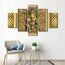TUMOVO Leinwanddruck, Motiv: Goldener Ganesha, Motiv: indischer Gott, Gemälde für Wohnzimmer, Hindu-Gläubige, moderne Leinwandkunst, gerahmt, Hausdekoration für Schlafzimmer, Büro, fertig zum