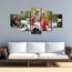 TUMOVO Lord Radha Krishna Wandkunst für Wohnzimmer, Indien, religiöse Gemälde auf Leinwand, Hindu-Gott, Bilder, 5 Paneele, modernes Kunstwerk, Heimdekoration, Poster, Drucke, gerahmt, aufgespannt,