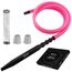 HRAN 100% waschbares mattes Silikon Shisha Schlauch Set Komplett mit Zubehör 1,5 Meter Edelstahl Shisha Schlauch Abnehmbarer Aluminiumgriff Mundstück Adapter Anti-Biegungsfeder (Rosa)