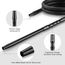 Kitosun D-Hose Shisha Schlauch und Mundstück - Shisha Zubehör 34 cm lang abnehmbares Aluminium Mundstück | 1,5 Meter Silikonschlauch | Shisha Adapter | Knickschutzfeder | Silizium-Tülle (schwarz)
