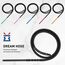 Kitosun D-Hose Shisha Schlauch und Mundstück - Shisha Zubehör 34 cm lang abnehmbares Aluminium Mundstück | 1,5 Meter Silikonschlauch | Shisha Adapter | Knickschutzfeder | Silizium-Tülle (schwarz)