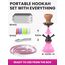 Shisha Set Klein mit 2 Schläuche - 30cm Rosa Mini Shisha - 2 Schlauch Shisha mit shisha zubehör 50x Folie + Shisha Tonkopf + 10x Spitzen 2x Mundstück Zange Tragbares Shisha Set mit allem Shisha-Kit