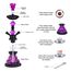 30.5 cm 2 Schlauch Hookah Set mit Alles Glas Shisha Vase mit 50x Folienschale 50x Spitzen 2x Mundstück 2x Schlauchzange Kit (Lila)
